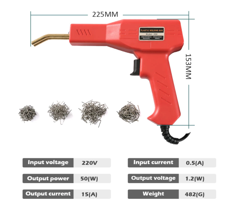 Kit cu Pistol Reparat, Sudat, Imbinat Plastic, 50w, cu samulite ondulate