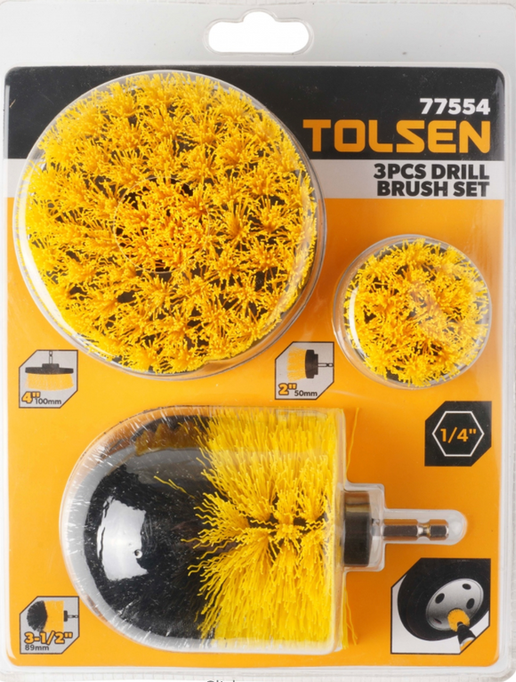 Set de perii curatare pentru bormasina 3 elemente, Tolsen