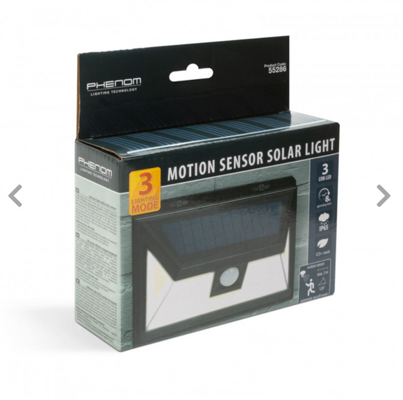 Reflector solar cu senzor de mișcare - 3 LED-uri COB - Phenom