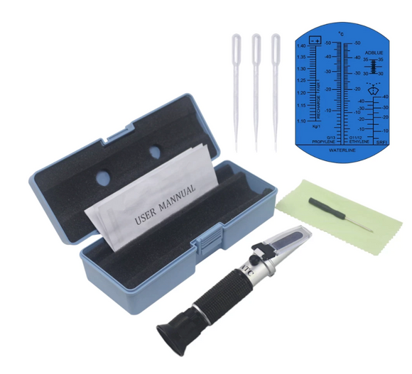 Refractometru ATC 4-in-1 lichide auto, (acid baterie, antigel, lichid parbriz, adblue)