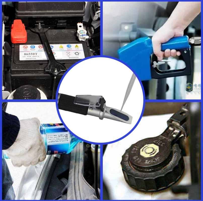 Refractometru ATC 4-in-1 lichide auto, (acid baterie, antigel, lichid parbriz, adblue)