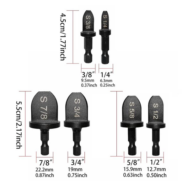 Set 6x expandoare, accesorii largit de tevi cupru, pentru bormasina