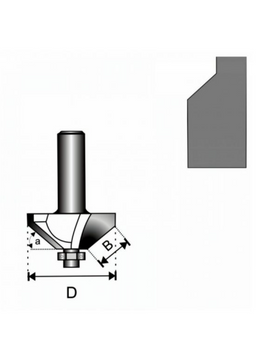 Freza lemn 35.5 mm (coada 8 mm) 07F102B pt. muchii, sanfrenare - 0