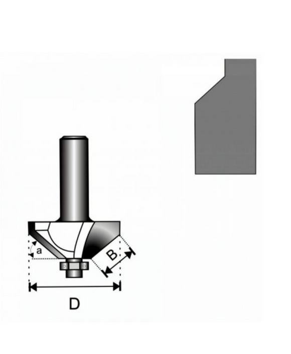 Freza lemn 35.5 mm (coada 8 mm) 07F102B pt. muchii, sanfrenare