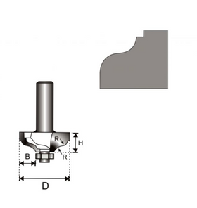 Freza pentru lemn 32 mm (coada 8 mm) 07F151B pt decor/profile - 0
