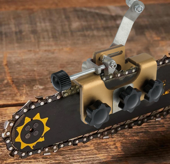 Ascutitor manual MARE portabil cu ghidaj, pentru lant de drujba, tip manivela