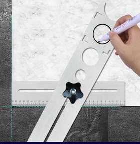 Sablon metalic pentru gauri si orificii tevi (instalatii sanitare, climatizare, etc)