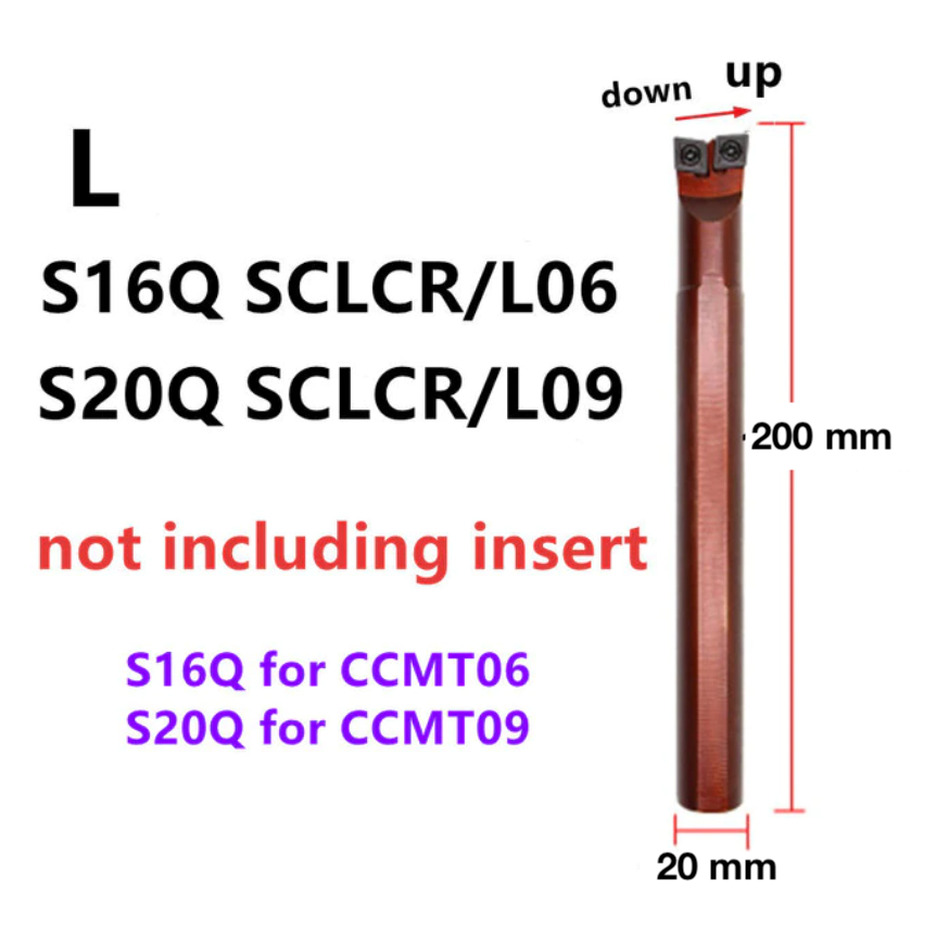 Suport pentru pastila / cutit strung, cap dublu, interior, pt. CCMT (S20R SCLCR/L H09-H1.0)