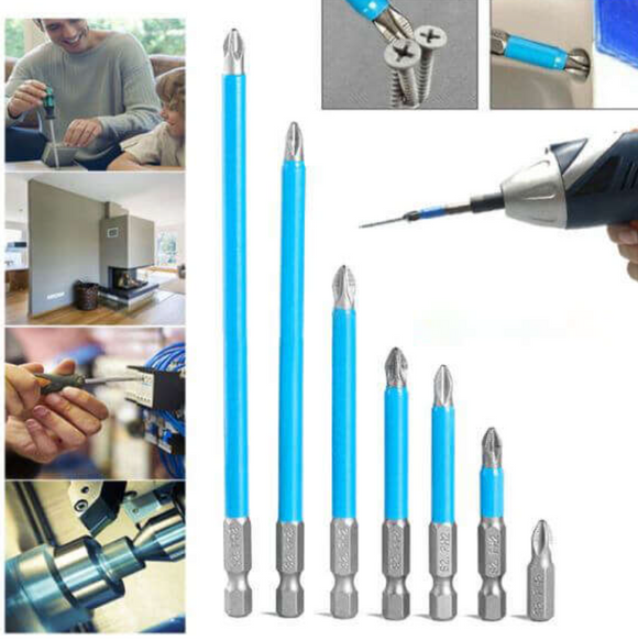 Set 7x PH2 capete magnetice de surubelnita lungi, prindere bit