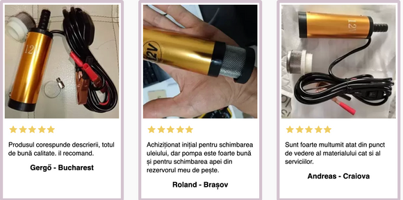 Pompa de transfer lichide (combustibil, ulei, apa) portabila, la 12V, 30 litri /min