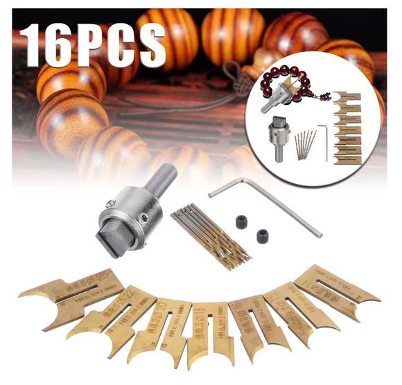 Set cu 16x accesorii pentru confectionat margele lemn