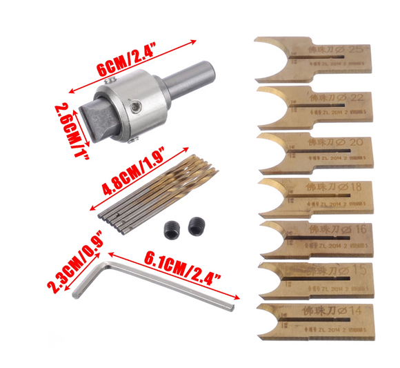 Set cu 16x accesorii pentru confectionat margele lemn