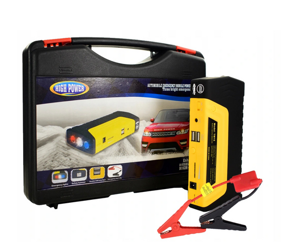 Kit pornire auto, moto pt baterie descarcata, cu powerbank, LED, USB (jump starter, baterie externa)