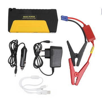 Kit pornire auto, moto pt baterie descarcata, cu powerbank, LED, USB (jump starter, baterie externa) - 0