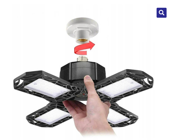 Lampa LED 360 ° fixare in dulie E27, cu 5 laturi, 60W, pliabila