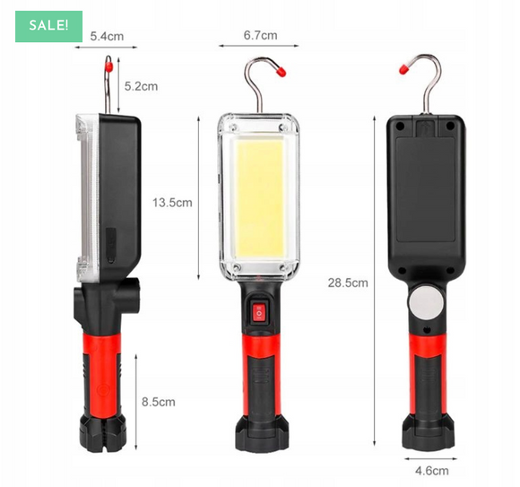 Lampa de lucru LED 3-in-1 cu baterii, cu magnet, incarcare USB