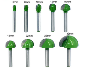 Set 10x freze lemn convexe, pentru caneluri si imbinari ciubar, coada 8mm - 0