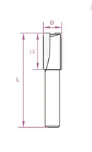 Freza lemn tip deget profesionala, PROJAHN D 14 mm, L 51,1 mm, L2 19,1 mm-2