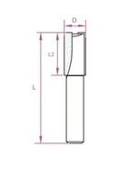 Freza lemn tip deget profesionala, PROJAHN D 12 mm, L 51,1 mm, L2 19,1 mm-2