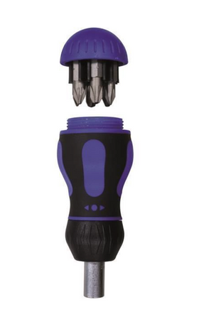 Surubelnita profesionala PROJAHN cu clichet de 1/4" (scurtă) cu compartiment si 7 biti - 0