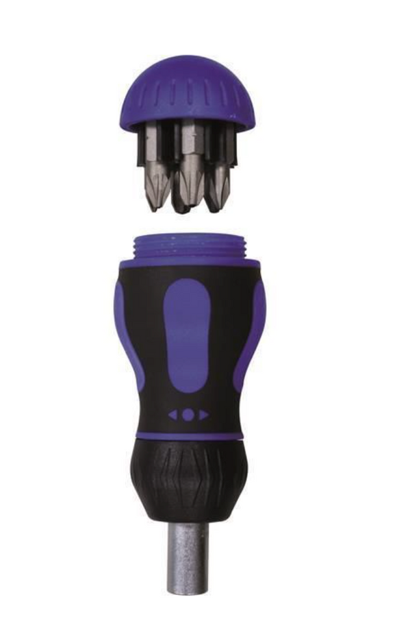 Surubelnita profesionala PROJAHN cu clichet de 1/4" (scurtă) cu compartiment si 7 biti