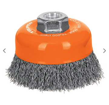 Perie sarma pentru flex, cupa ø100 mm , sarma fina otel - Truper
