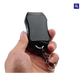 Mini powerbank, baterie externa mica 1200 mAh cu incarcare solara si lanterna, tip breloc