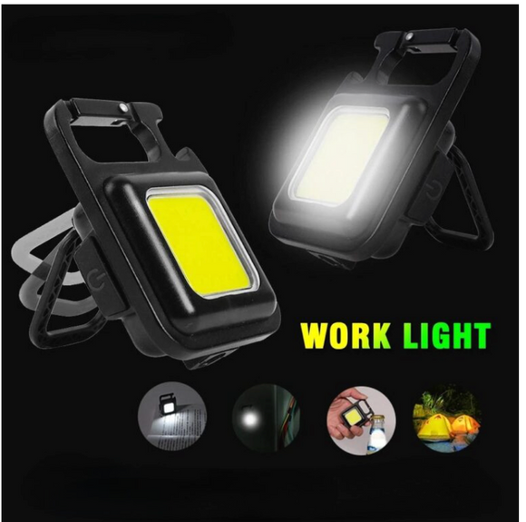 Mini lanterna LED cu deschizator capac, tip breloc (cu magnet si suport)