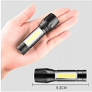 Mini lanterna tactica, cu 2x leduri, focalizare, impermeabila-3