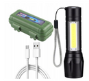 Mini lanterna tactica, cu 2x leduri, focalizare, impermeabila-1