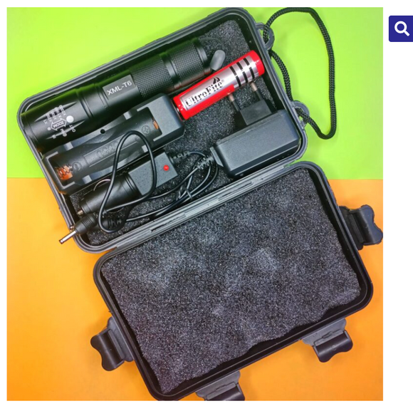 Lanterna tactica cu acumulator, focalizare reglabila incarcare 220v sau auto 12v