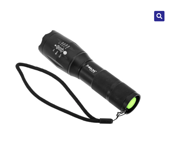 Lanterna tactica cu acumulator, focalizare reglabila incarcare 220v sau auto 12v