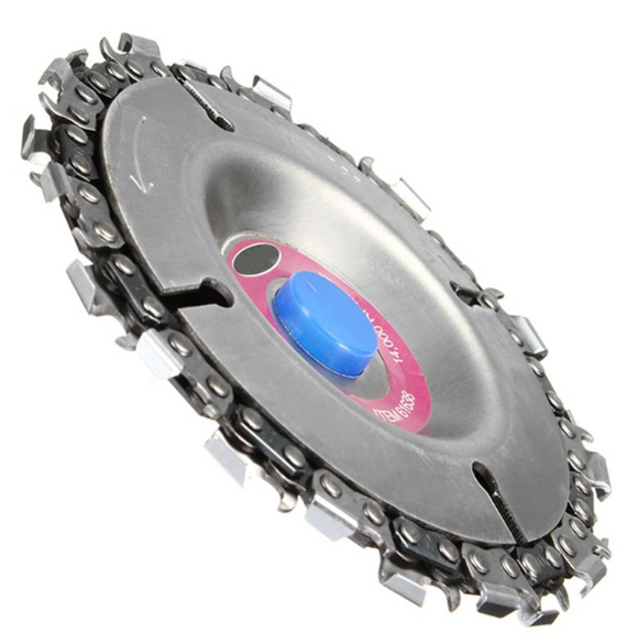 Disc cu dinti si lant de drujba, pt polizor unghiular, flex (SCOBIT, SCULPTAT, TAIAT LEMN)