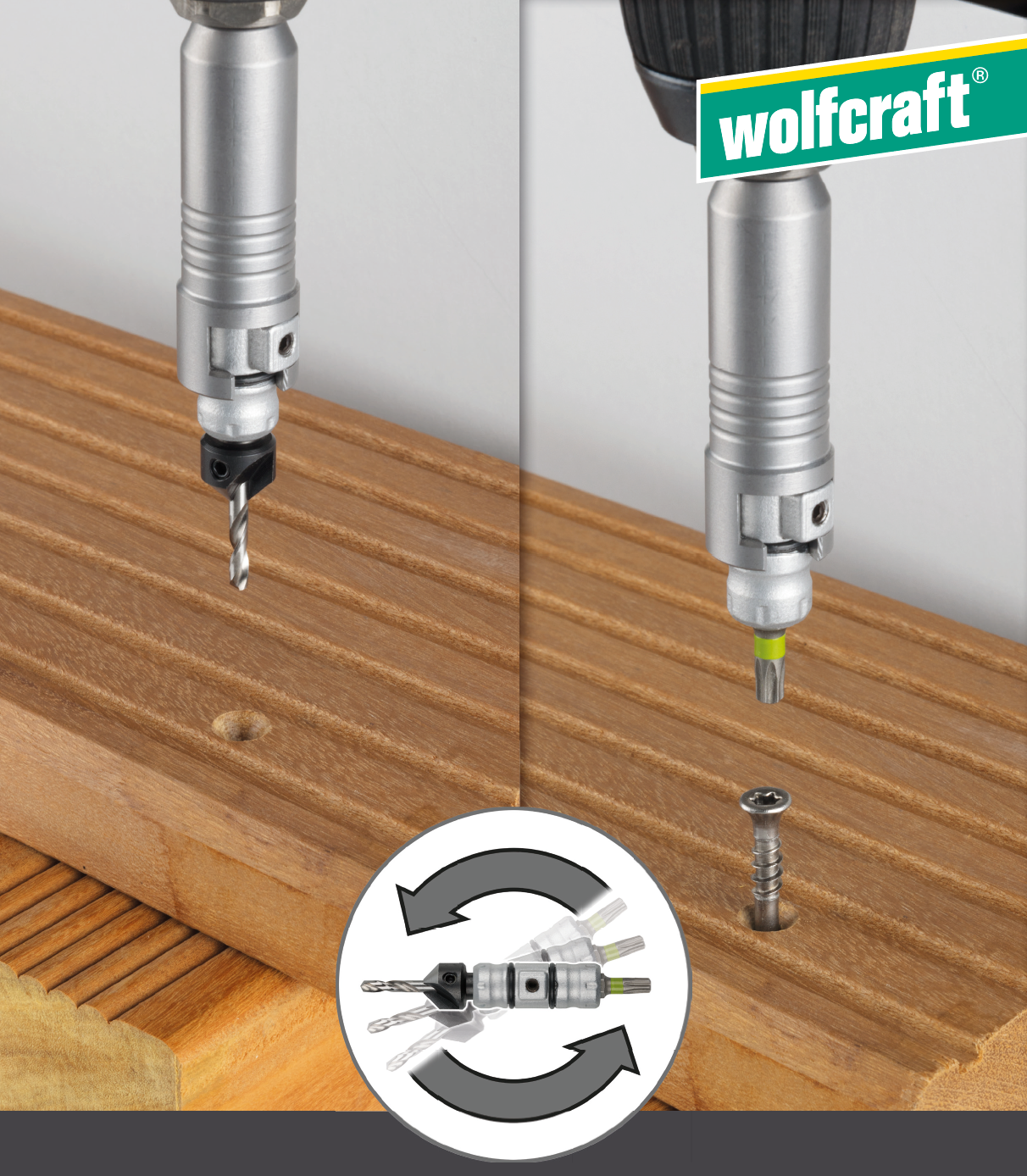 Set rapid de gaurire si insurubare cu doua capete, FLIPBIT complet WOLFCRAFT 3086000 - 0