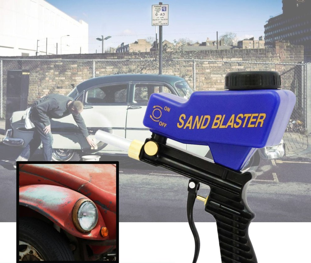 Pistol, aparat de sablat pentru compresor, pt curatare vopsea si rugina - 0