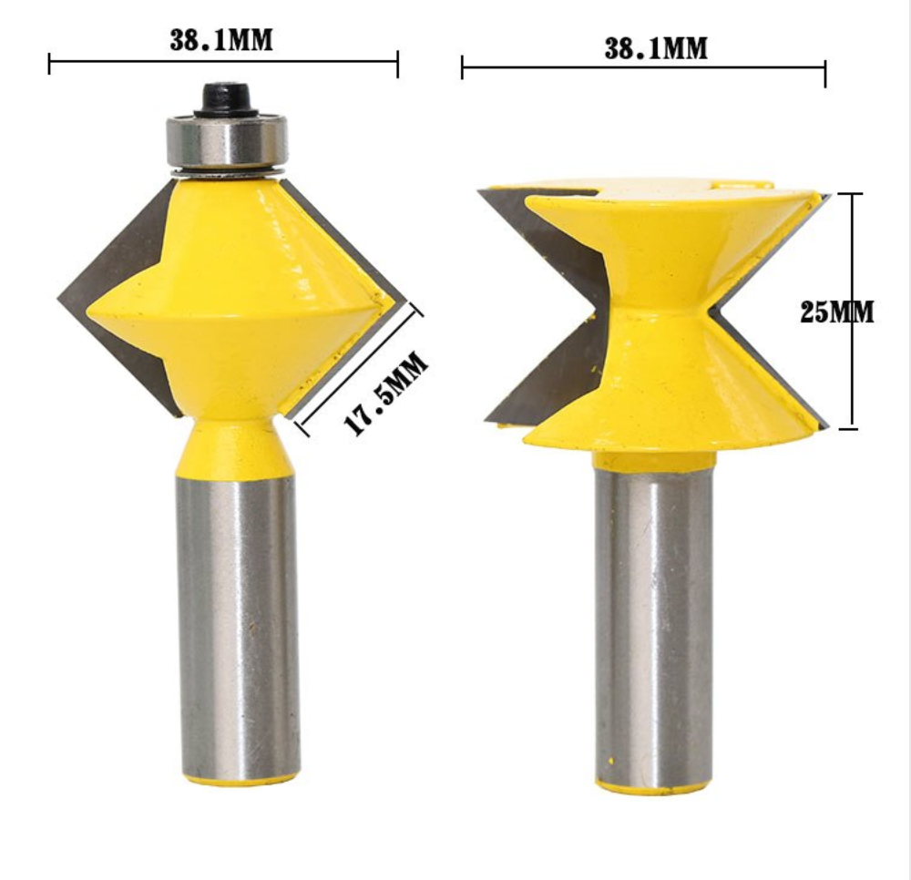 Set 2x freze lemn pentru canturi sau imbinari in “V” coada 8mm