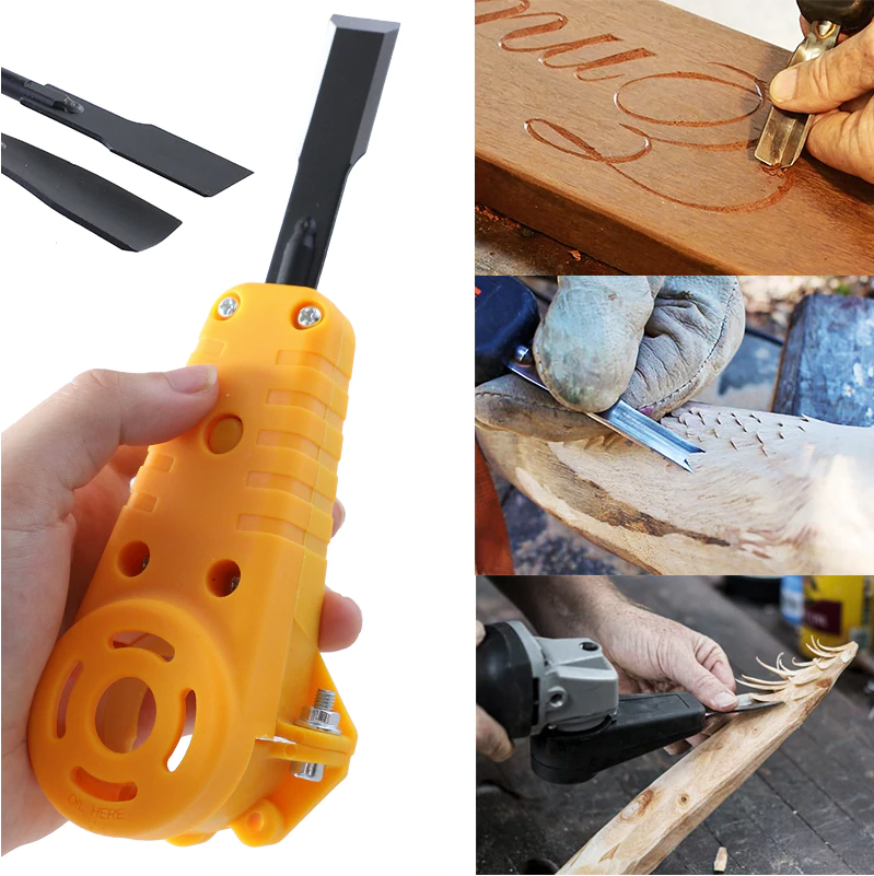 Adaptor cu doua dalti pentru flex, polizor unghiular, pentru sculptat lemn (dalta electrica) - 0