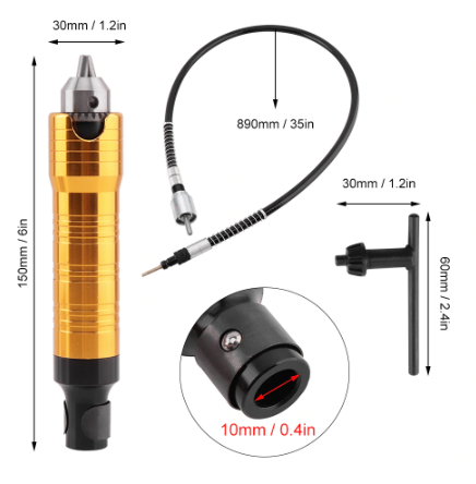 Set prelungitor cu adaptor tip Dremel, cu mandrina (POLIZOR DREPT, Bormasina, biax)
