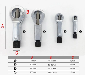 SET 4X despicatoare de piulite deteriorate, blocate - 0