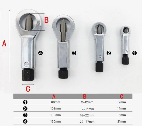 SET 4X despicatoare de piulite deteriorate, blocate