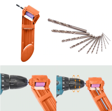 Ascutitor portabil pentru burghie, adaptabil la masina de infiletat, gaurit