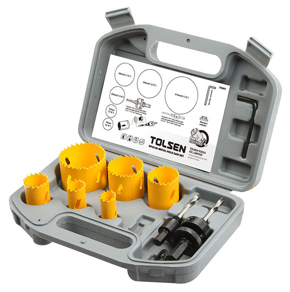 Set de 9 carote bi-metal, diverse utilizari Tolsen