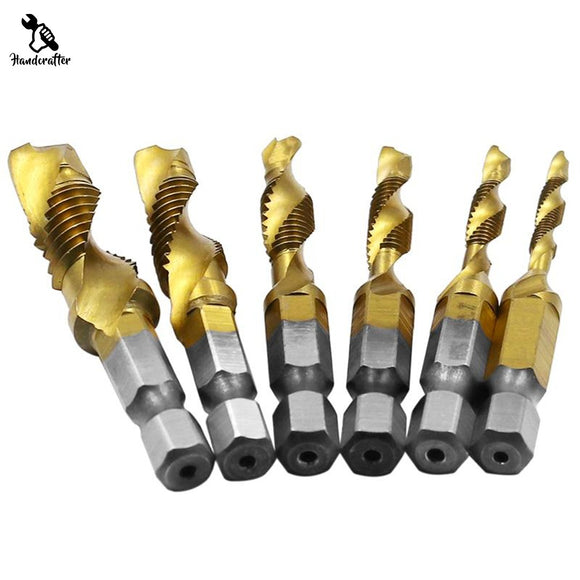 Set 6x Burghie cu Tarod, Filiera, Prindere bit, hexagonala, M3-M10