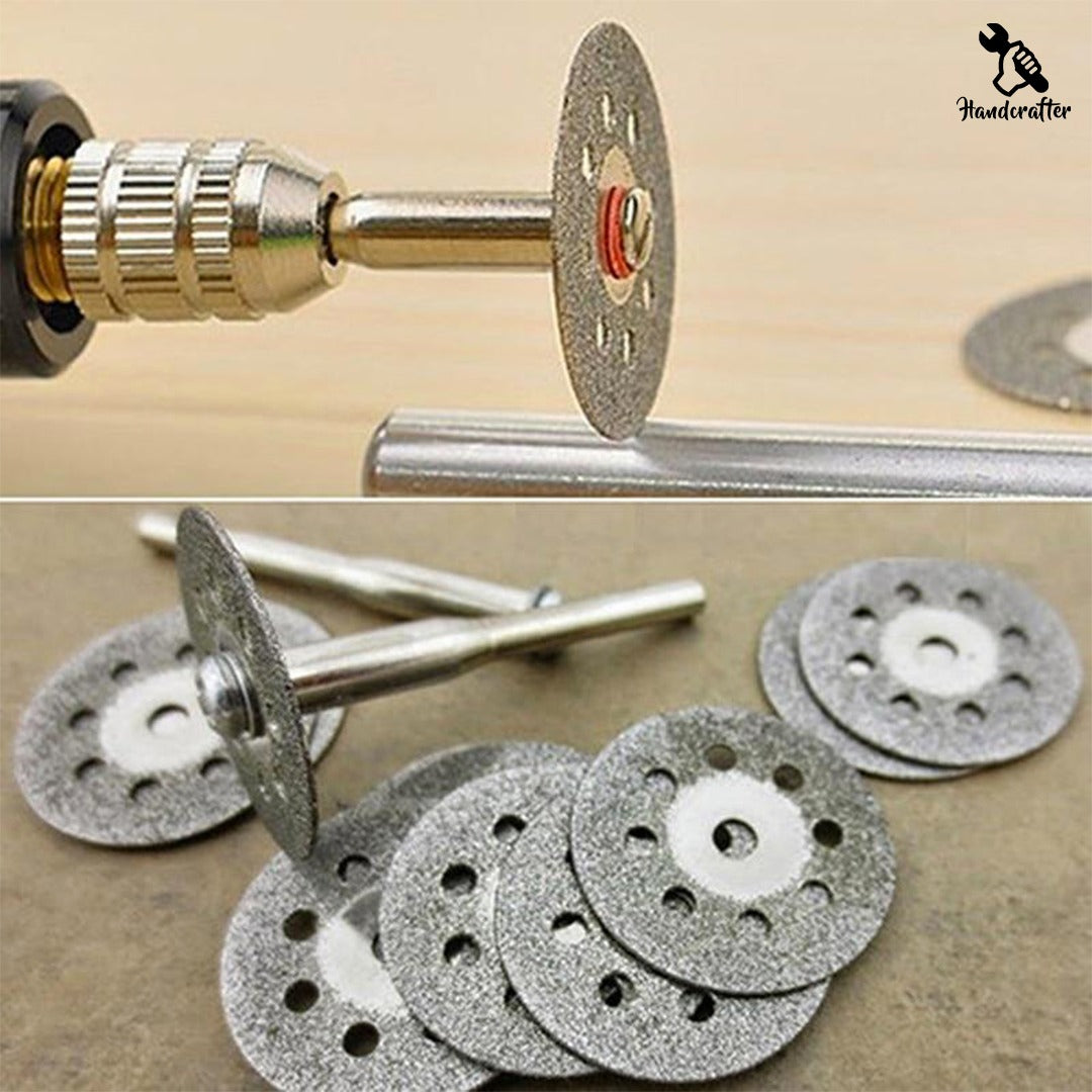 Set 10x Discuri Diamantate Universale 22mm, pt. dremel, polizor drept, aparat pirogravat - 0