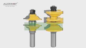 Set 2x freze pentru imbinari usi, profil si contraprofil, cu rulmenti, coada 12mm - 0