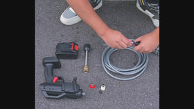 Set pistol presiune cu jet de apa portabil, pe acumulator, baterie 21V (spumare, 2 jeturi) - 0