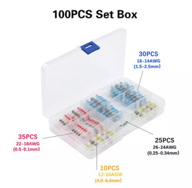 Set x100 Conectori Termocontractibili Impermeabili cu Cositorire Pt. Fire - 0