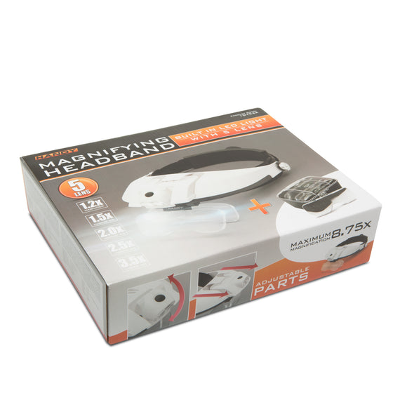 Lanterna de cap cu LED si lupa cu lentila dubla